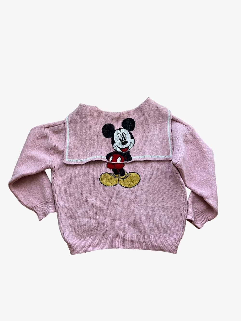 Vintage Pink Sailor Collar Mickey Mouse Cardigan